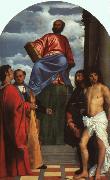 TIZIANO Vecellio St. Mark Enthroned with Saints t Sweden oil painting reproduction
